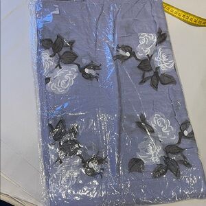 Floral Sheer Wrap with purple & Roses 100% viscose 26x72 oversized scarf